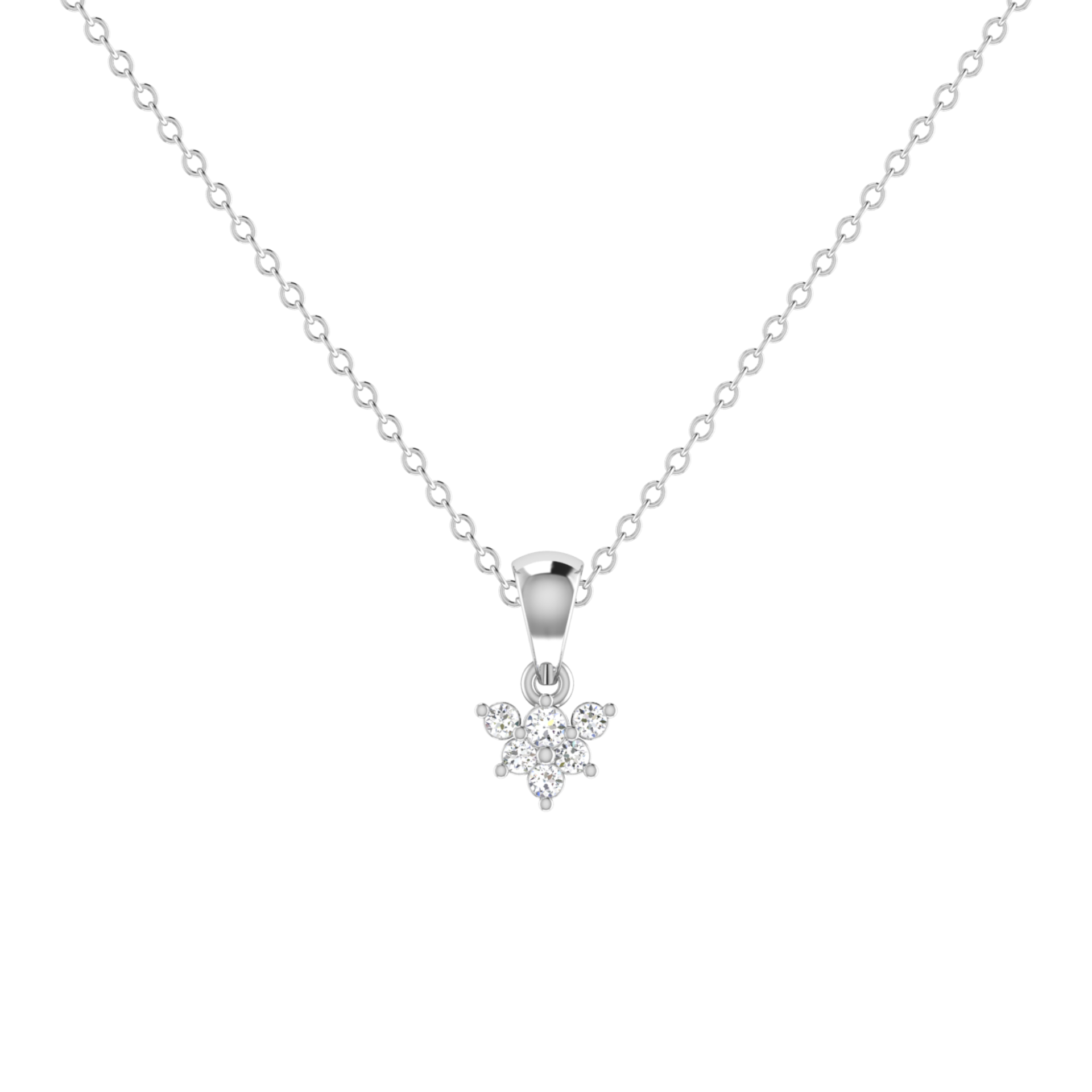 Verity Spark Platinum Plated Lab Grown Diamond Pendant