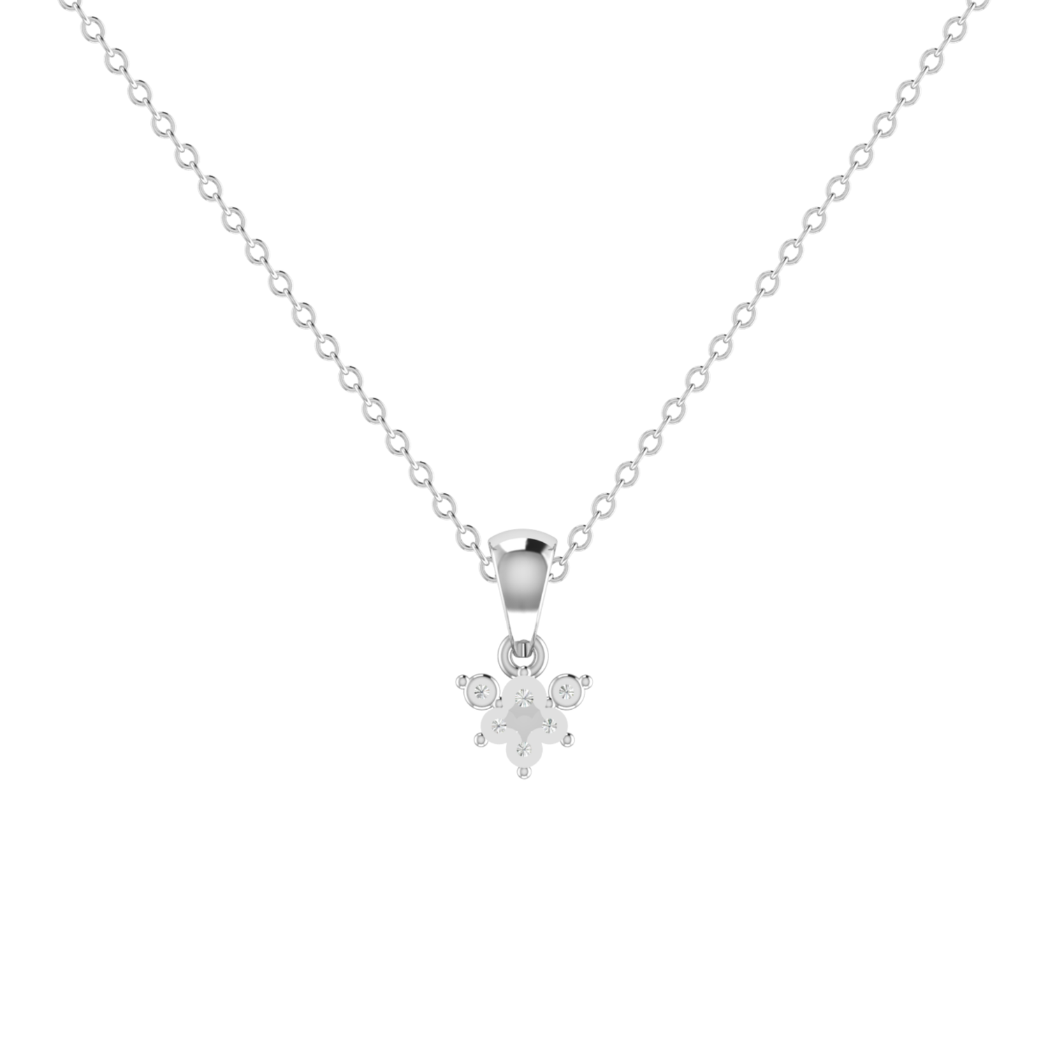 Verity Spark Platinum Plated Lab Grown Diamond Pendant