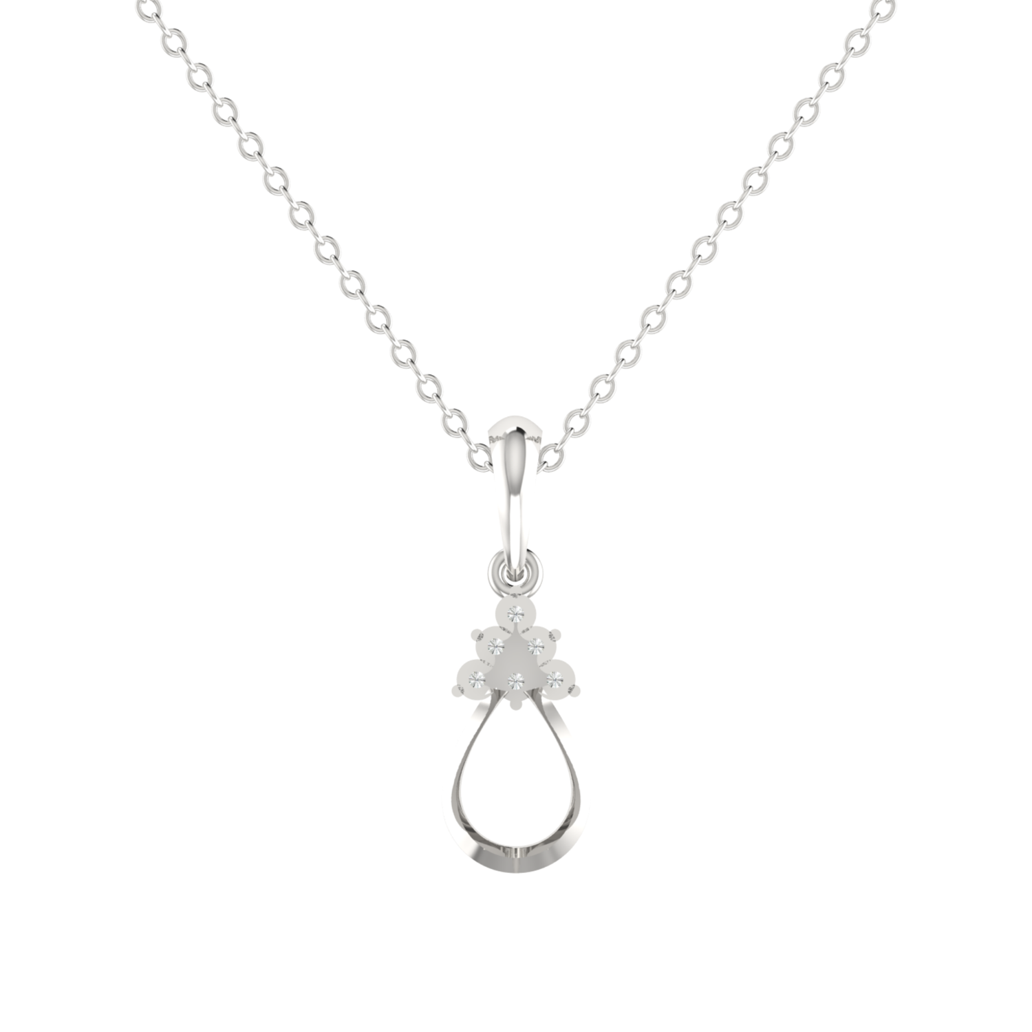 Pine Bloom Platinum Plated Lab Grown Diamond Pendant