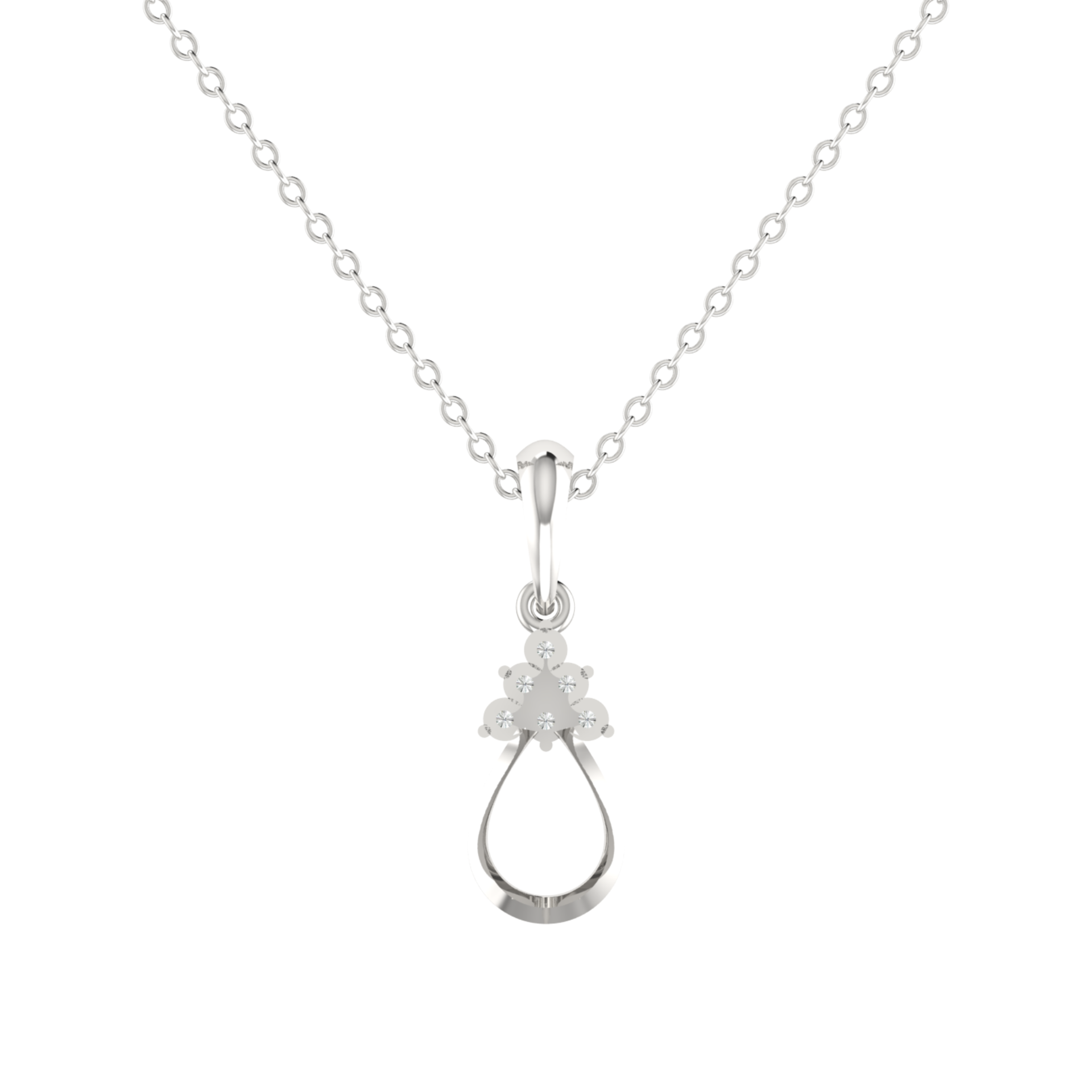 Pine Bloom Platinum Plated Lab Grown Diamond Pendant