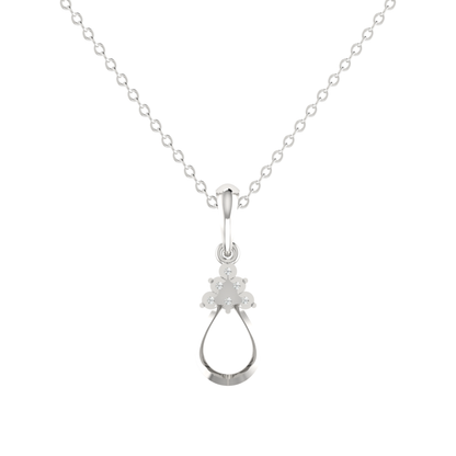 Pine Bloom Platinum Plated Lab Grown Diamond Pendant