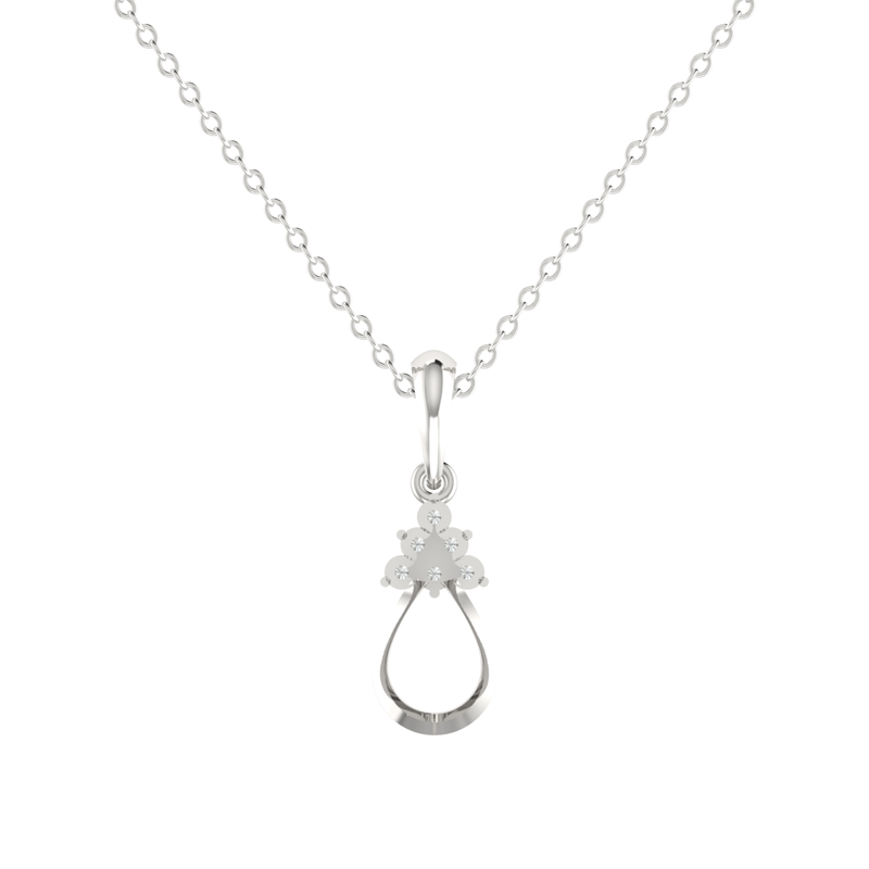 Pine Bloom Platinum Plated Lab Grown Diamond Pendant