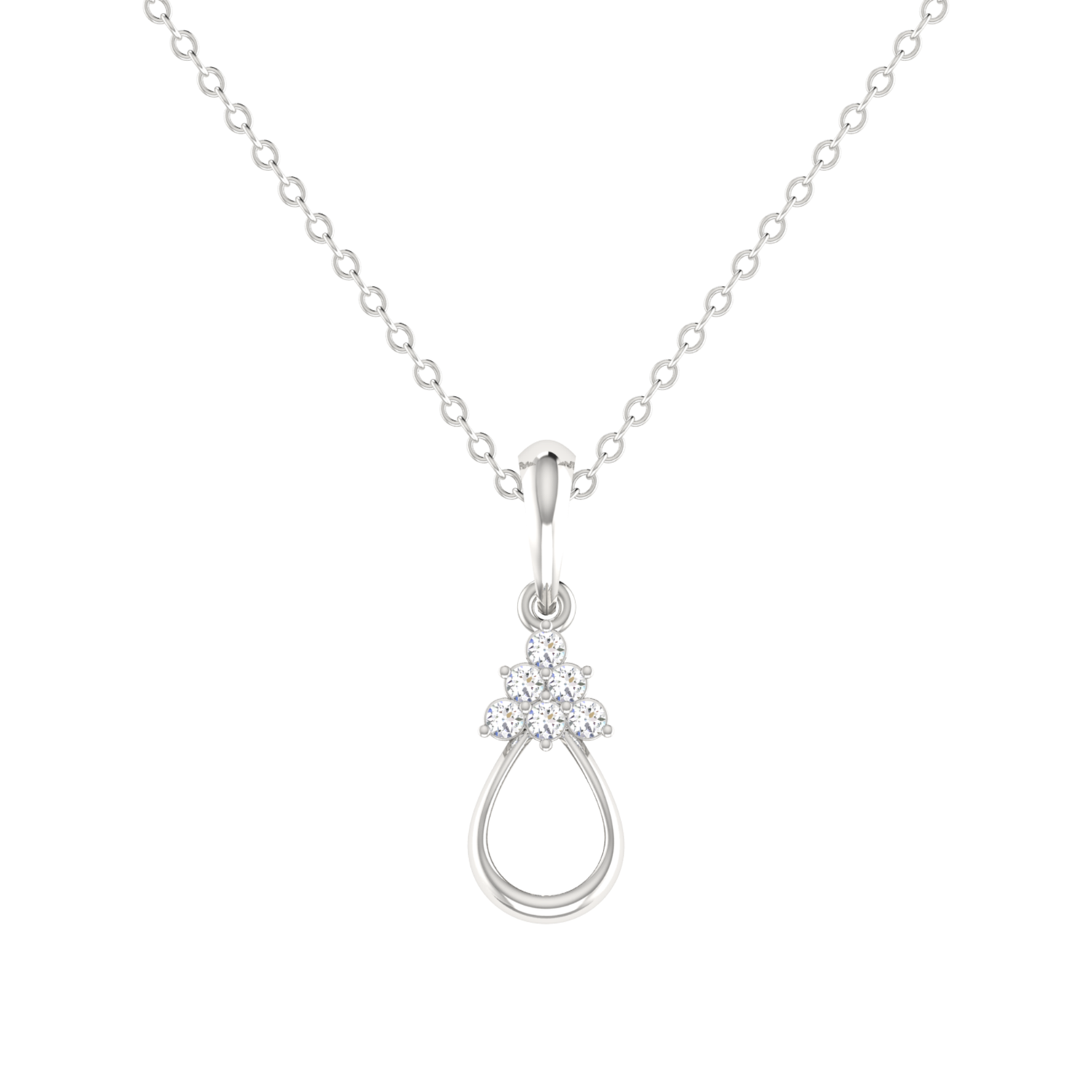 Pine Bloom Platinum Plated Lab Grown Diamond Pendant