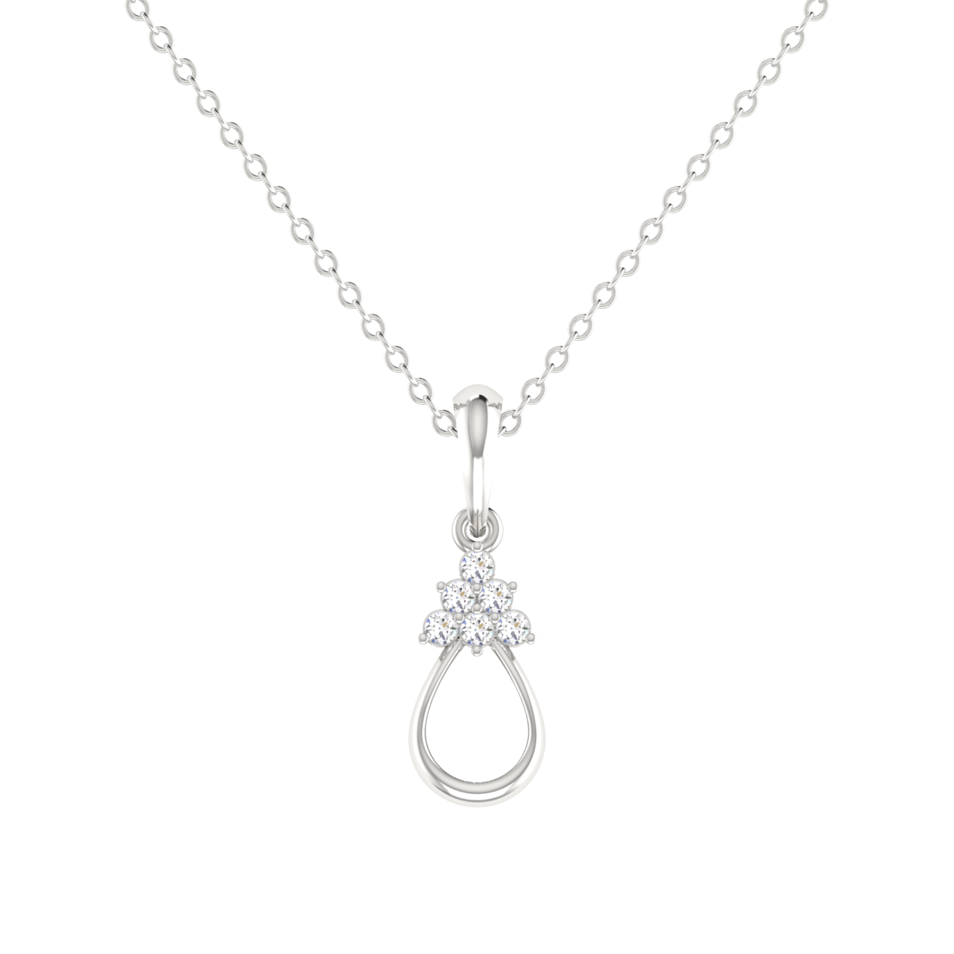 Pine Bloom Platinum Plated Lab Grown Diamond Pendant
