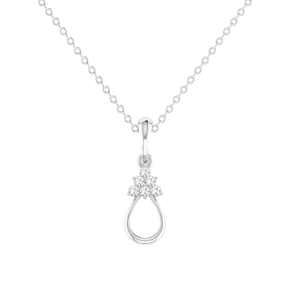 Pine Bloom Platinum Plated Lab Grown Diamond Pendant