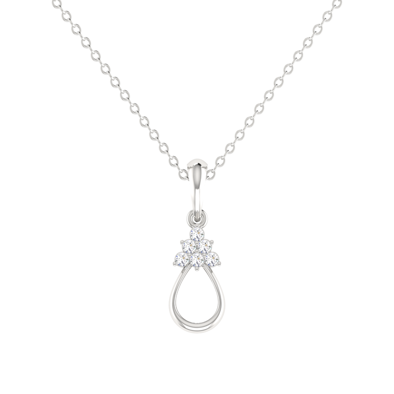 Pine Bloom Platinum Plated Lab Grown Diamond Pendant