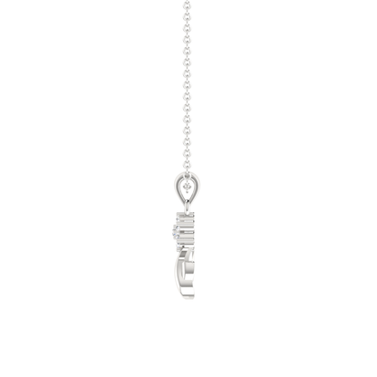 Swaying Petal Platinum Plated Lab Grown Diamond Pendant