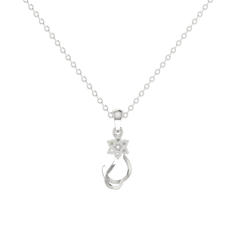 Swaying Petal Platinum Plated Lab Grown Diamond Pendant