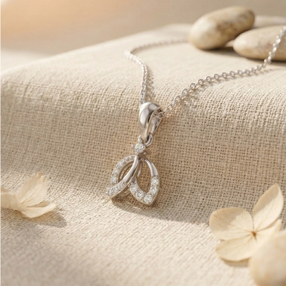 Parabola Spark Platinum Plated Lab Grown Diamond Pendant