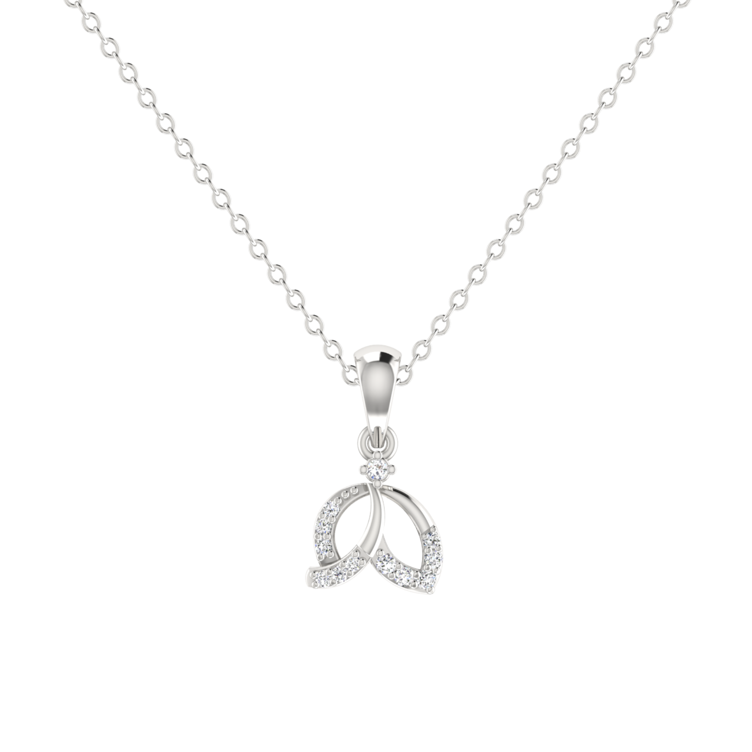 Parabola Spark Platinum Plated Lab Grown Diamond Pendant