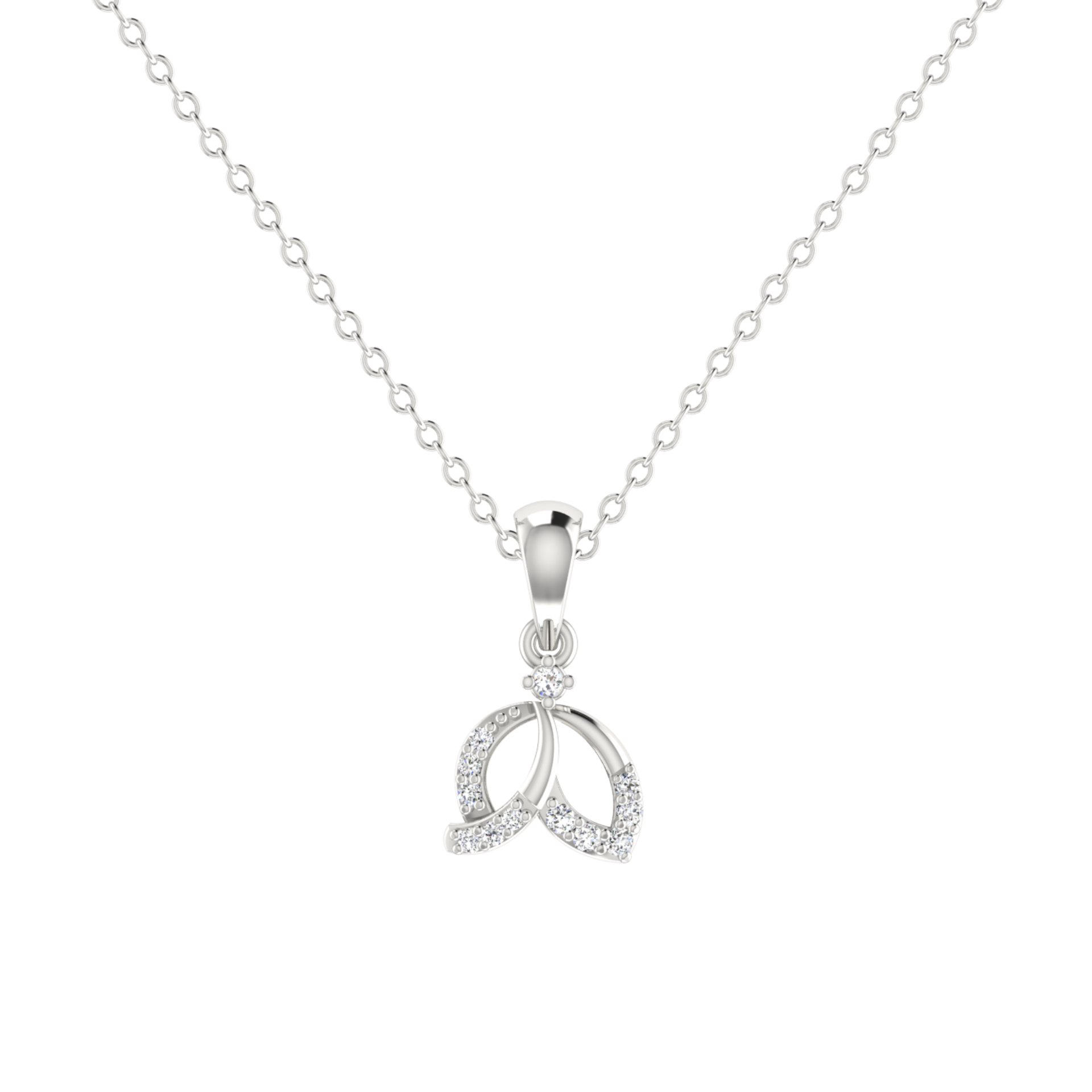 Parabola Spark Platinum Plated Lab Grown Diamond Pendant