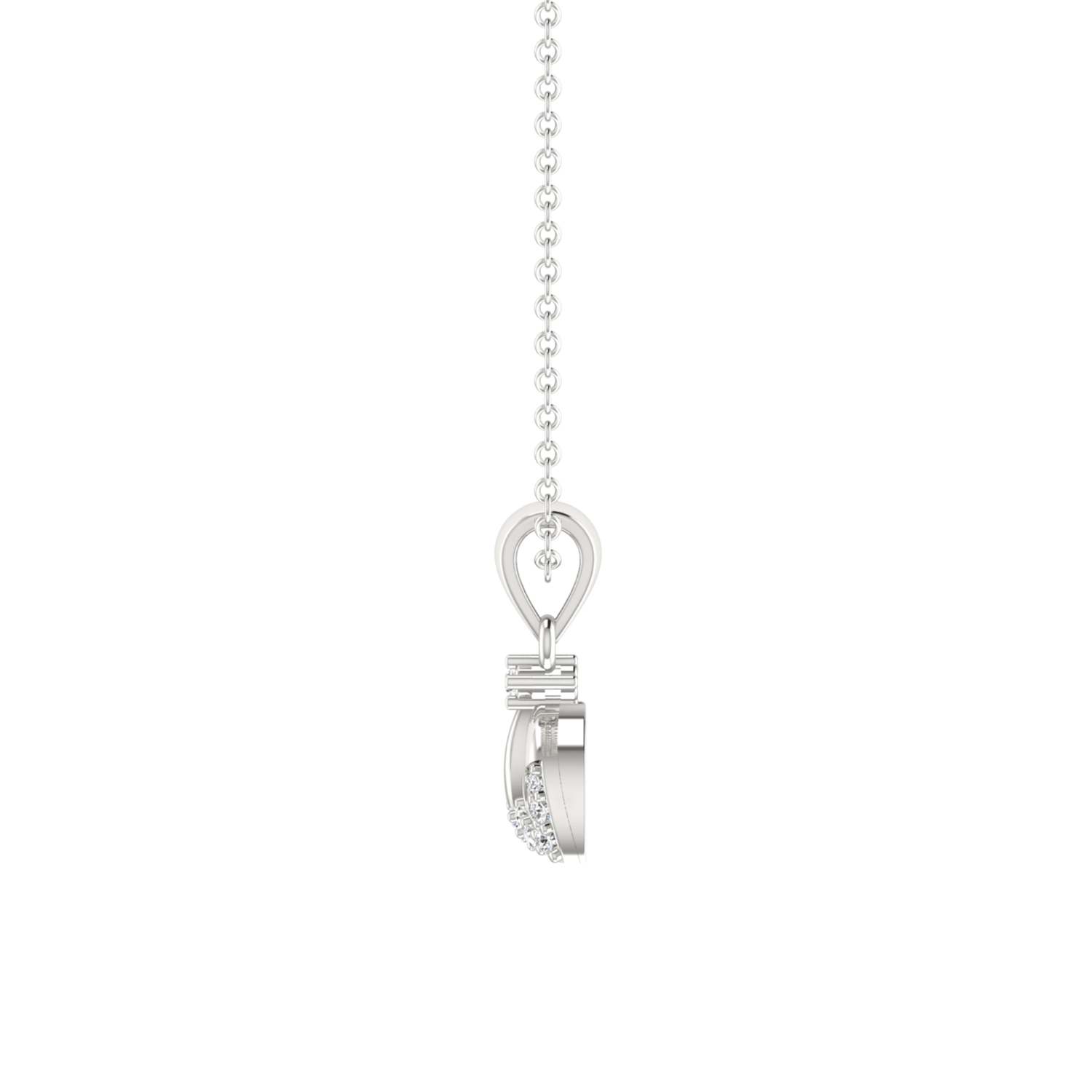 Parabola Spark Platinum Plated Lab Grown Diamond Pendant