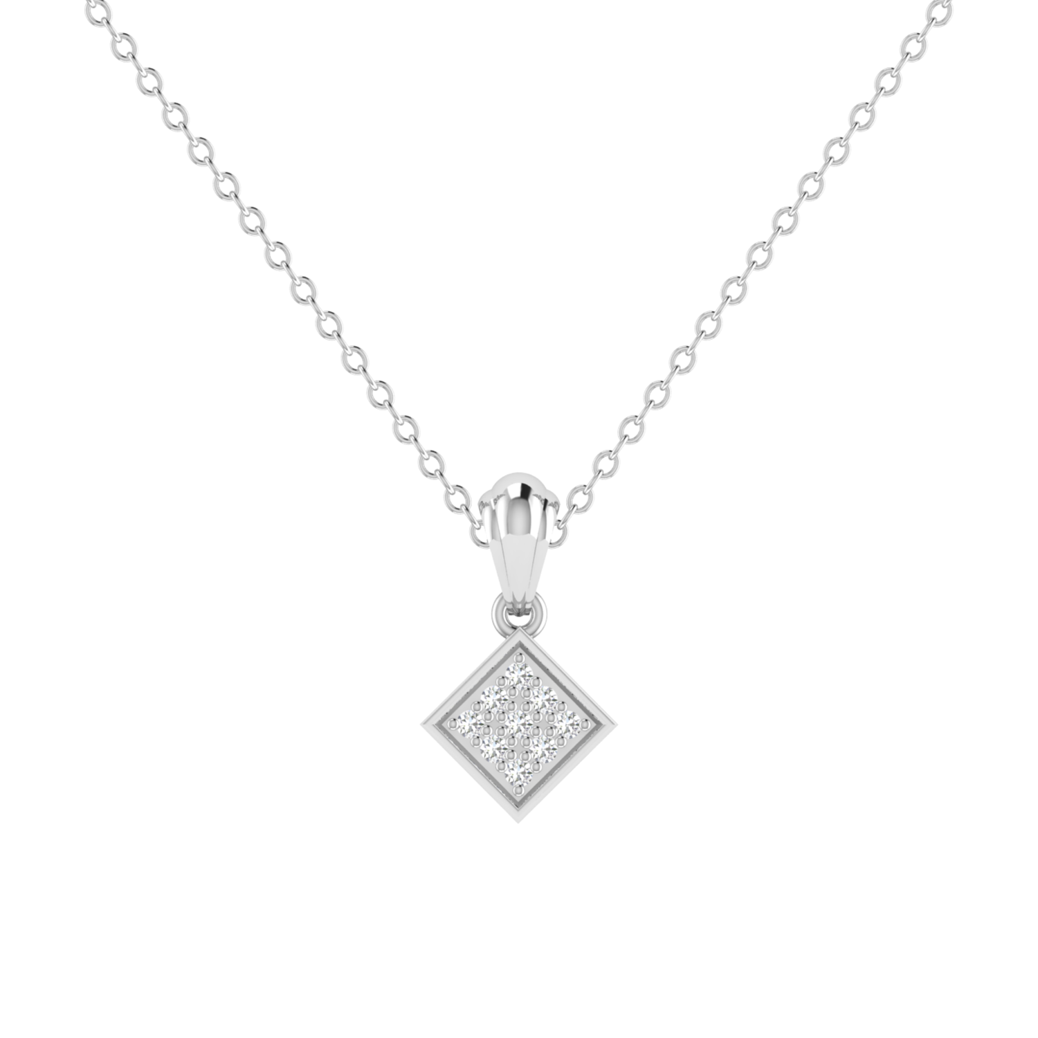 Tetragon Spark Platinum Plated Lab Grown Diamond Pendant
