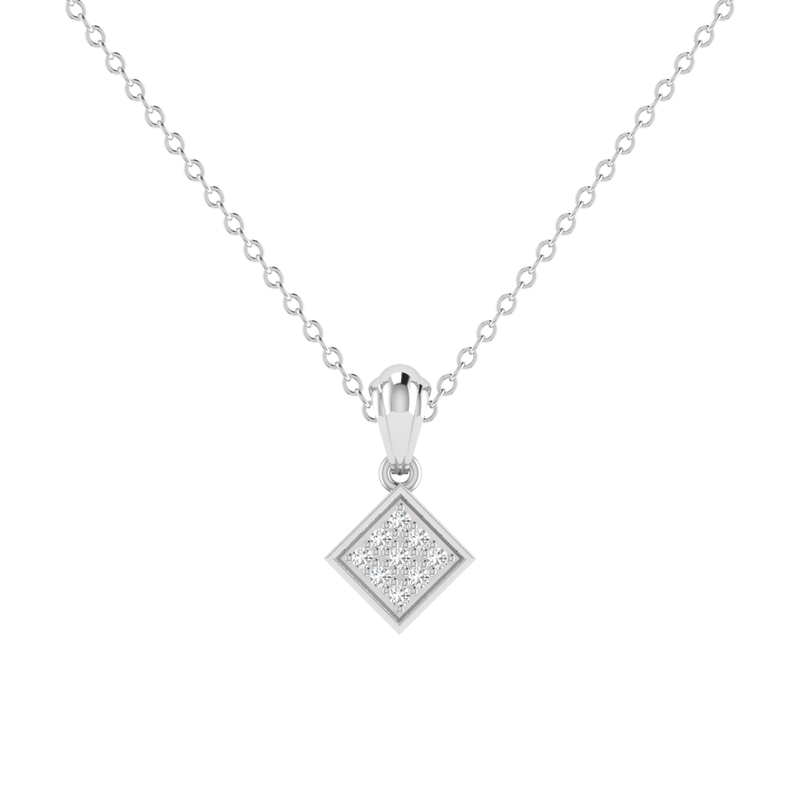 Tetragon Spark Platinum Plated Lab Grown Diamond Pendant