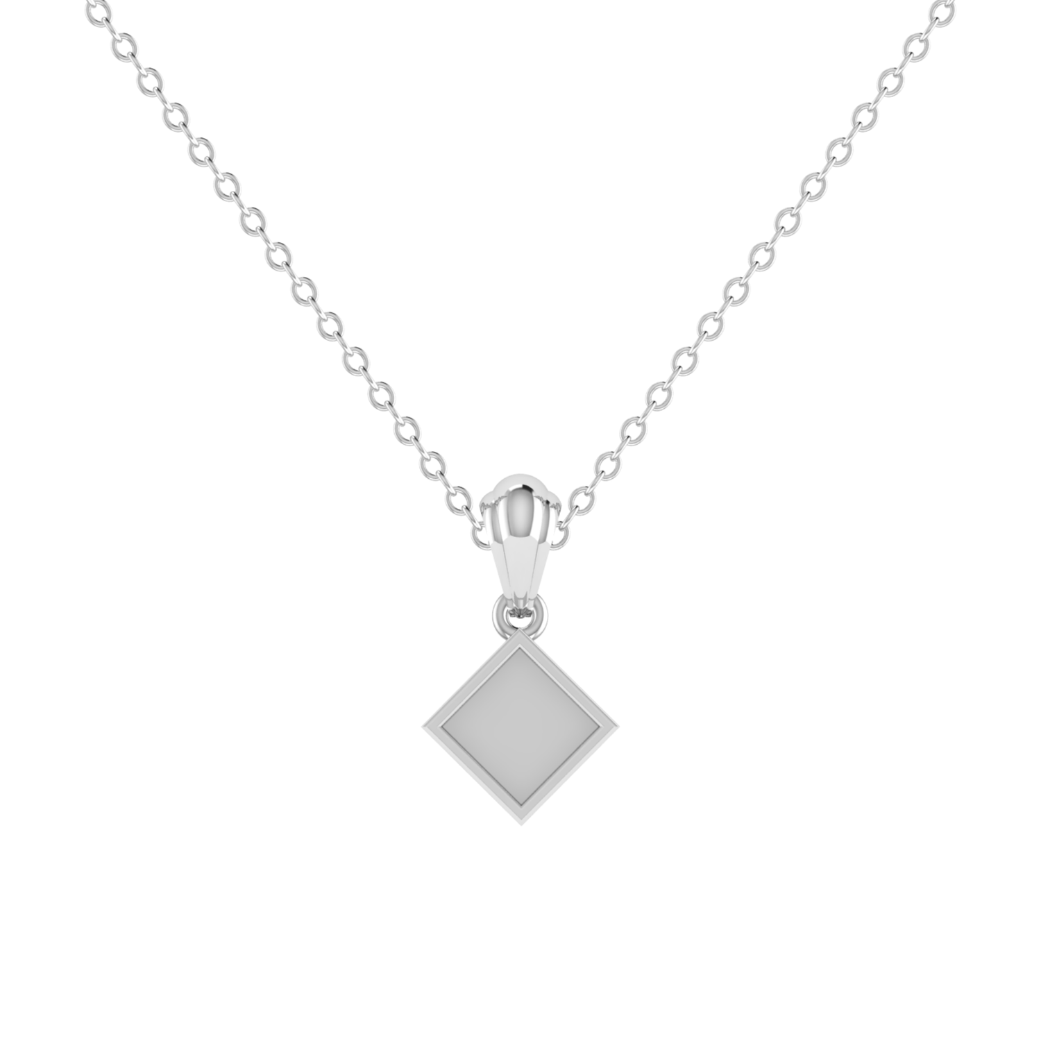 Tetragon Spark Platinum Plated Lab Grown Diamond Pendant