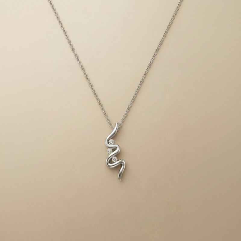 Tempo Swirl Platinum Plated Lab Grown Diamond Pendant