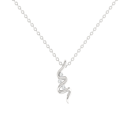 Tempo Swirl Platinum Plated Lab Grown Diamond Pendant