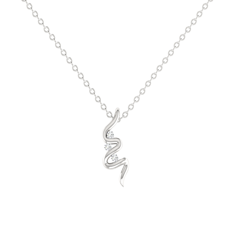 Tempo Swirl Platinum Plated Lab Grown Diamond Pendant