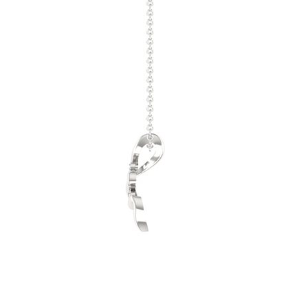 Tempo Swirl Platinum Plated Lab Grown Diamond Pendant
