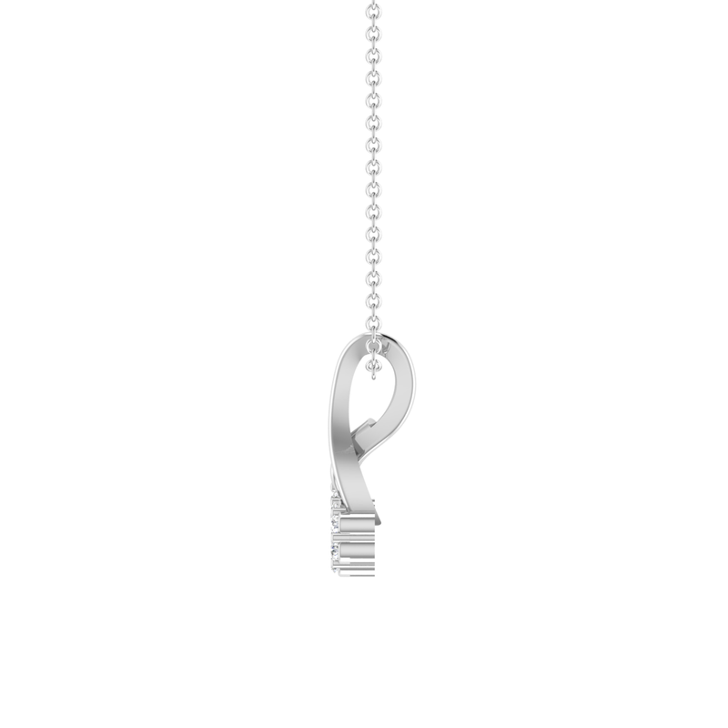 Vespera Swirl Platinum Plated Lab Grown Diamond Pendant