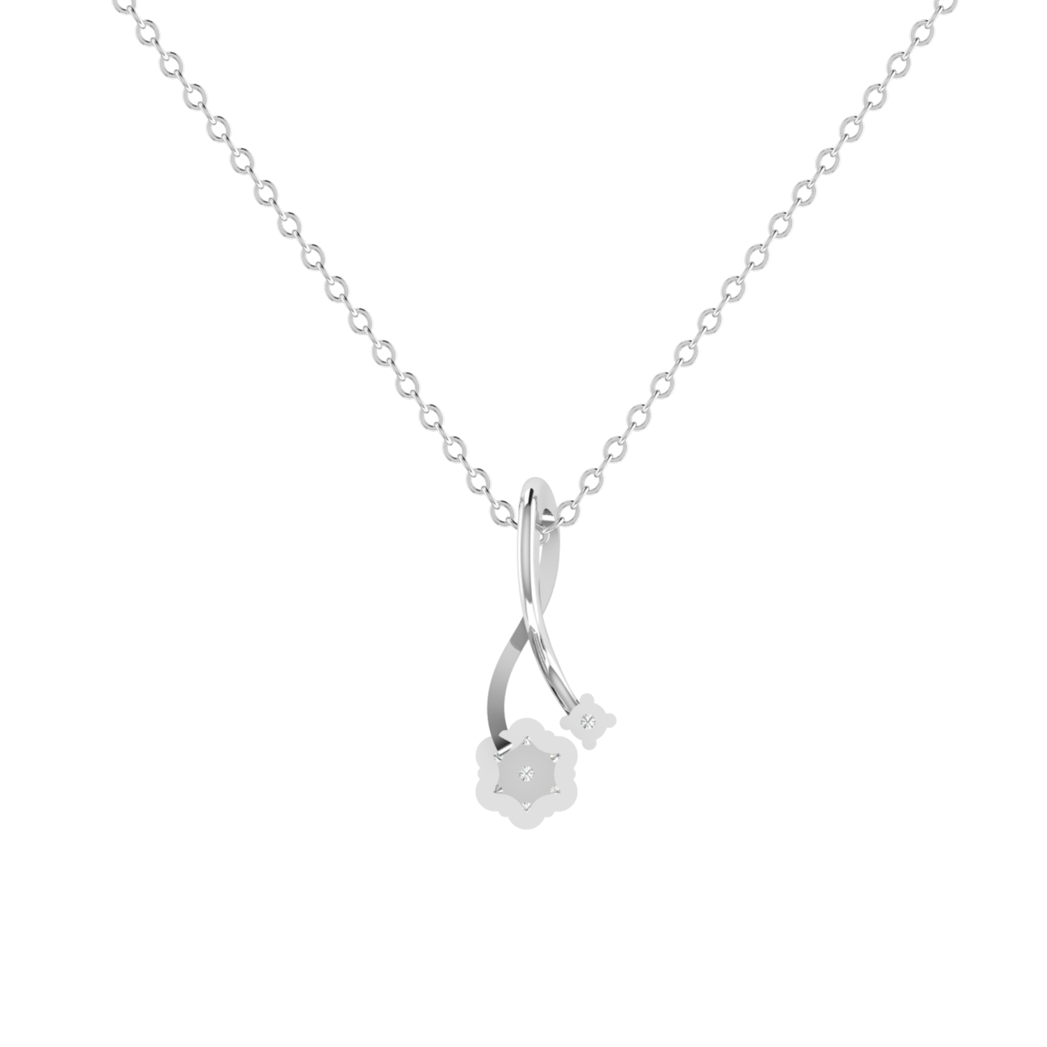 Vespera Swirl Platinum Plated Lab Grown Diamond Pendant