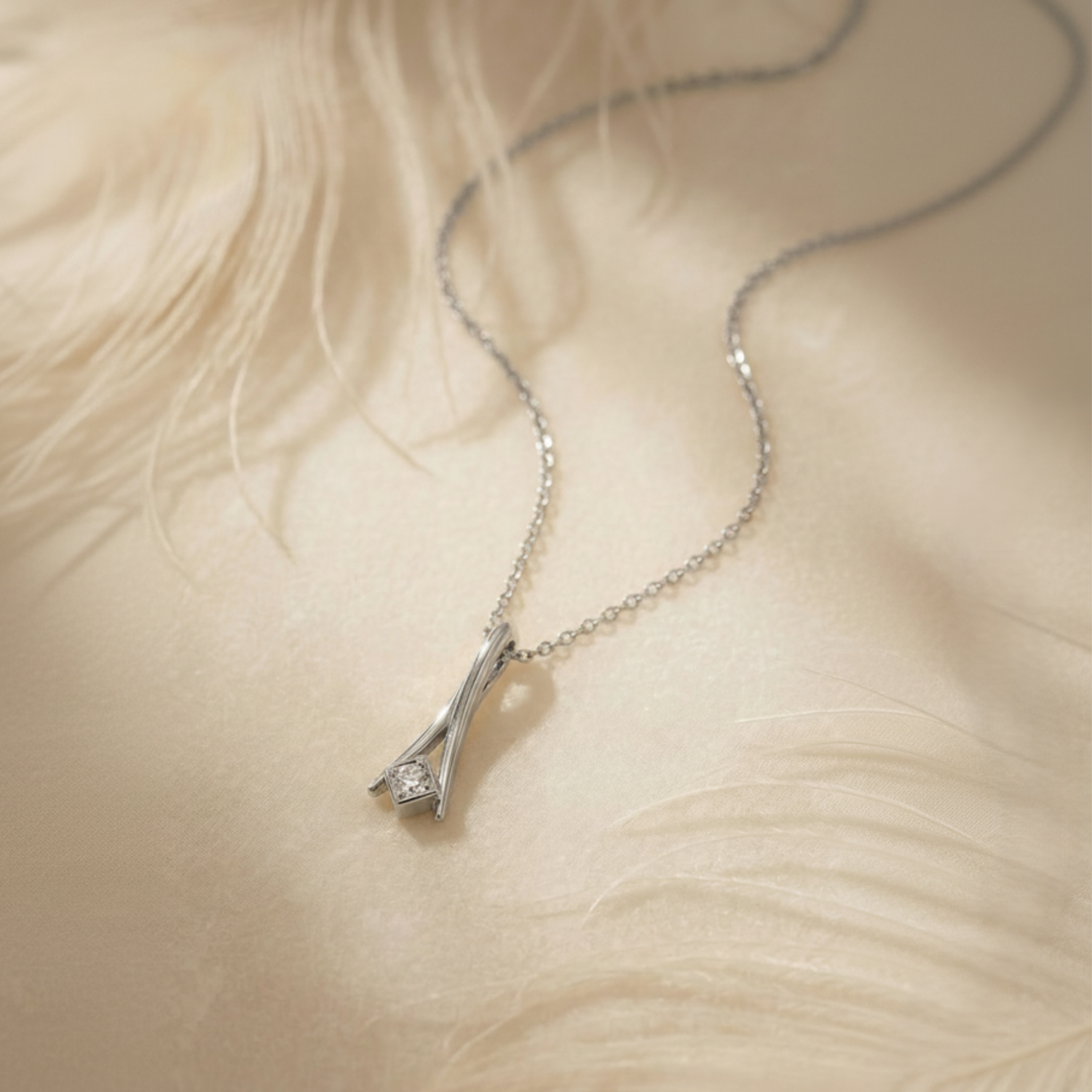 Karys Prism Platinum Plated Lab Grown Diamond Pendant