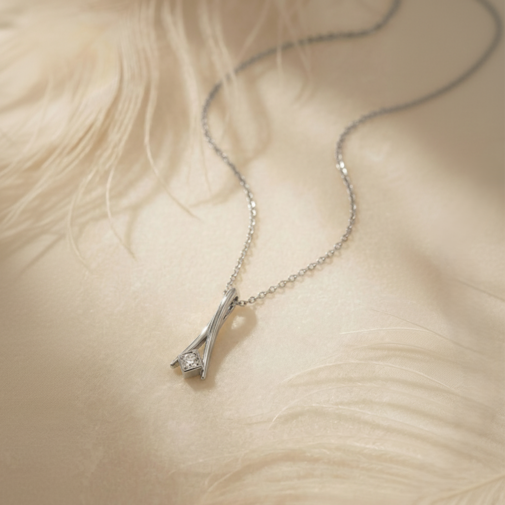 Karys Prism Platinum Plated Lab Grown Diamond Pendant