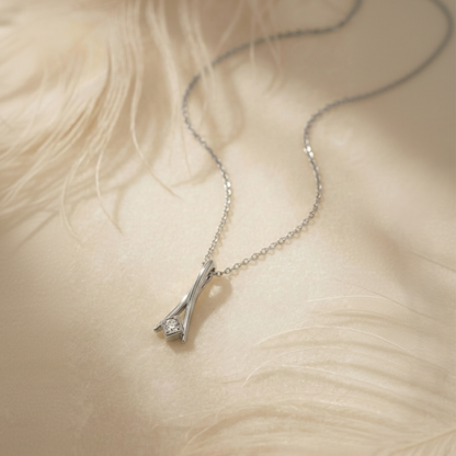 Karys Prism Platinum Plated Lab Grown Diamond Pendant