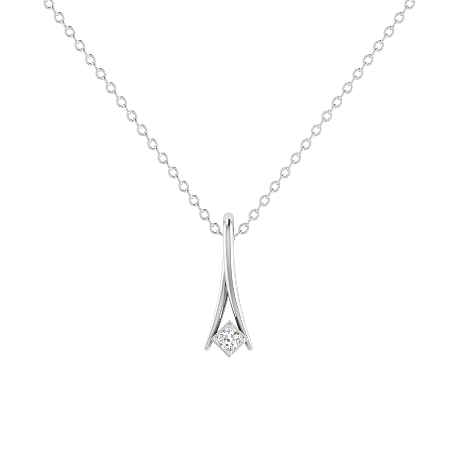 Karys Prism Platinum Plated Lab Grown Diamond Pendant
