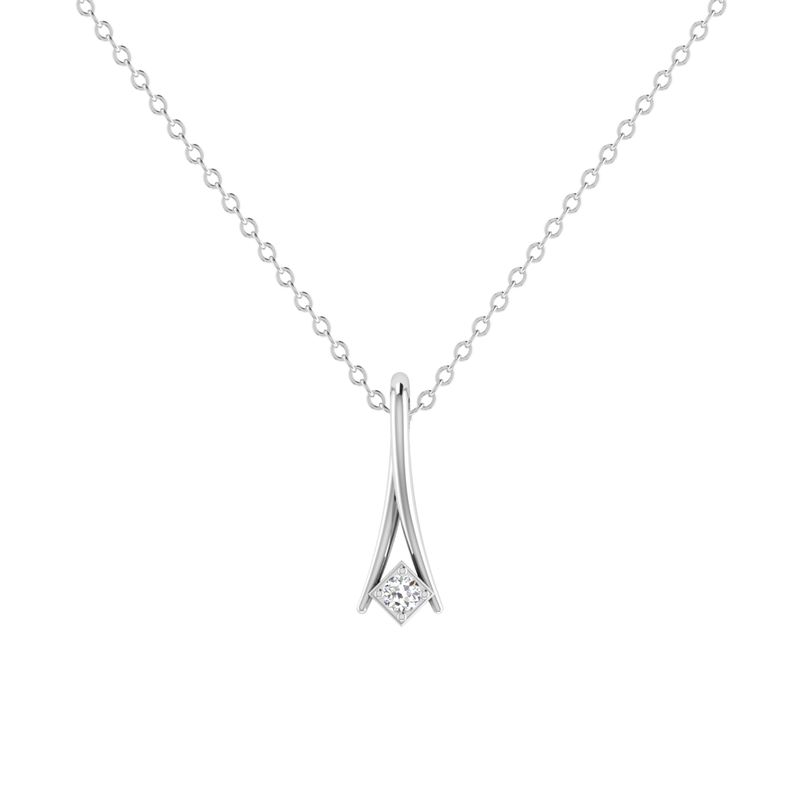Karys Prism Platinum Plated Lab Grown Diamond Pendant