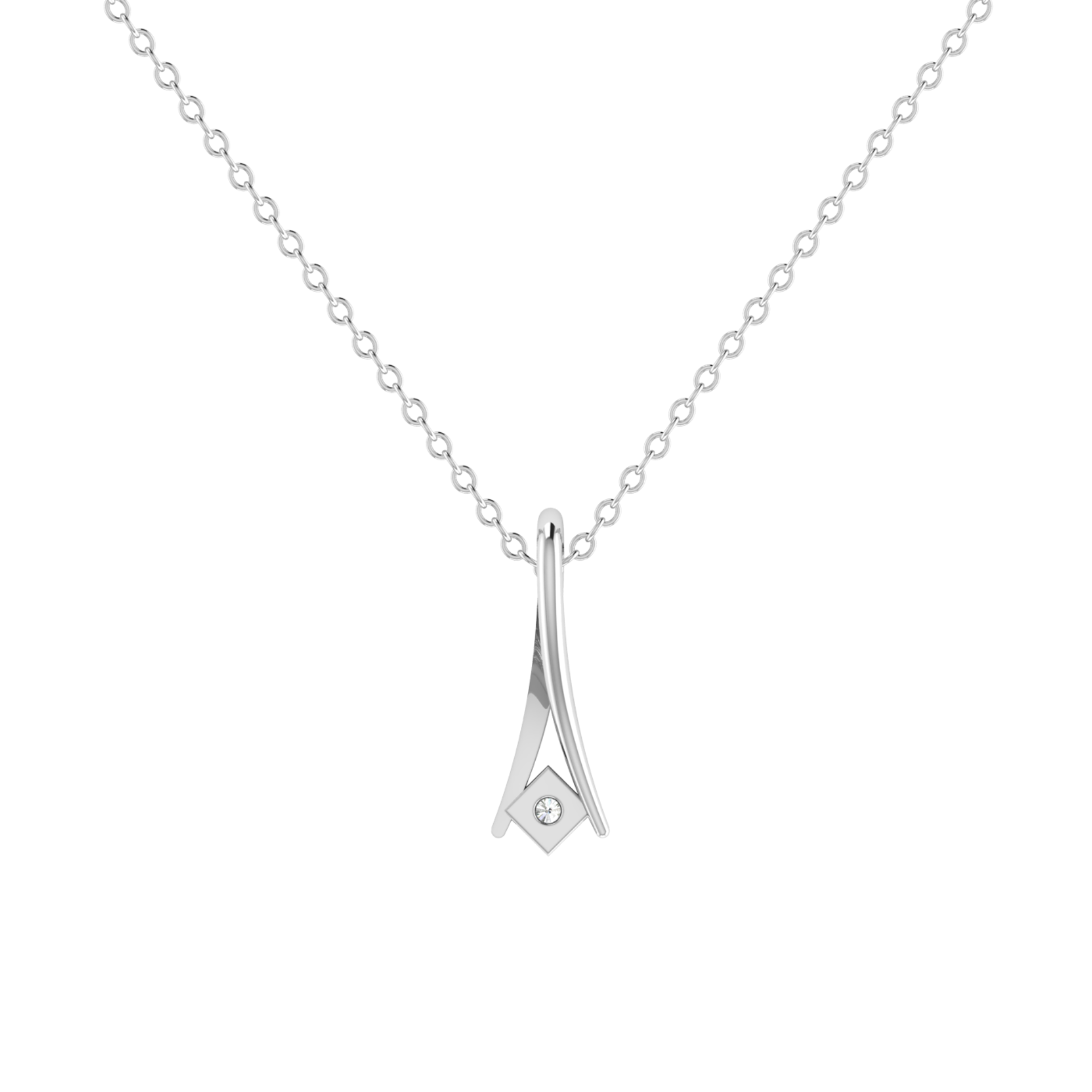Karys Prism Platinum Plated Lab Grown Diamond Pendant