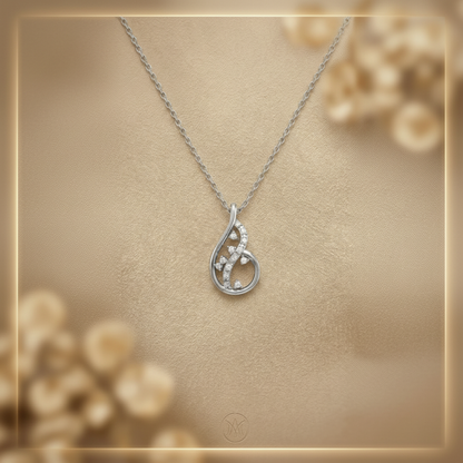 Verve Curl Platinum Plated Lab Grown Diamond Pendant