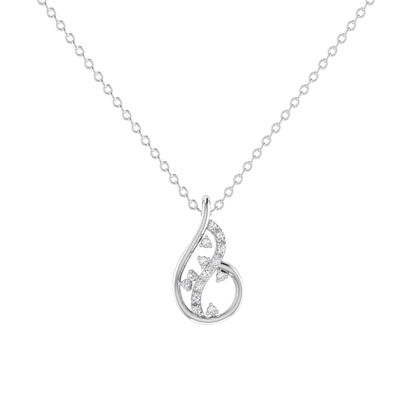 Verve Curl Platinum Plated Lab Grown Diamond Pendant