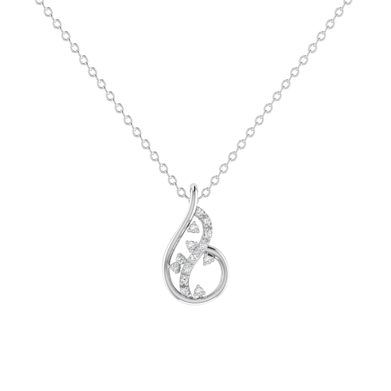 Verve Curl Platinum Plated Lab Grown Diamond Pendant