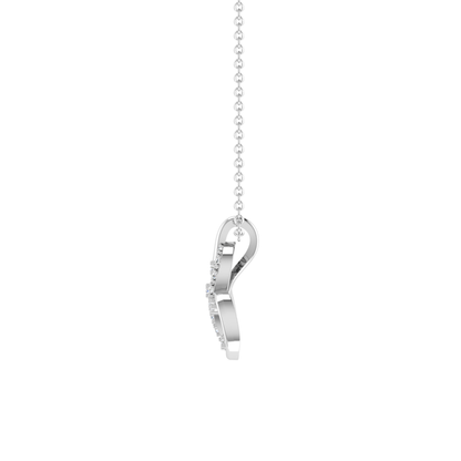 Verve Curl Platinum Plated Lab Grown Diamond Pendant