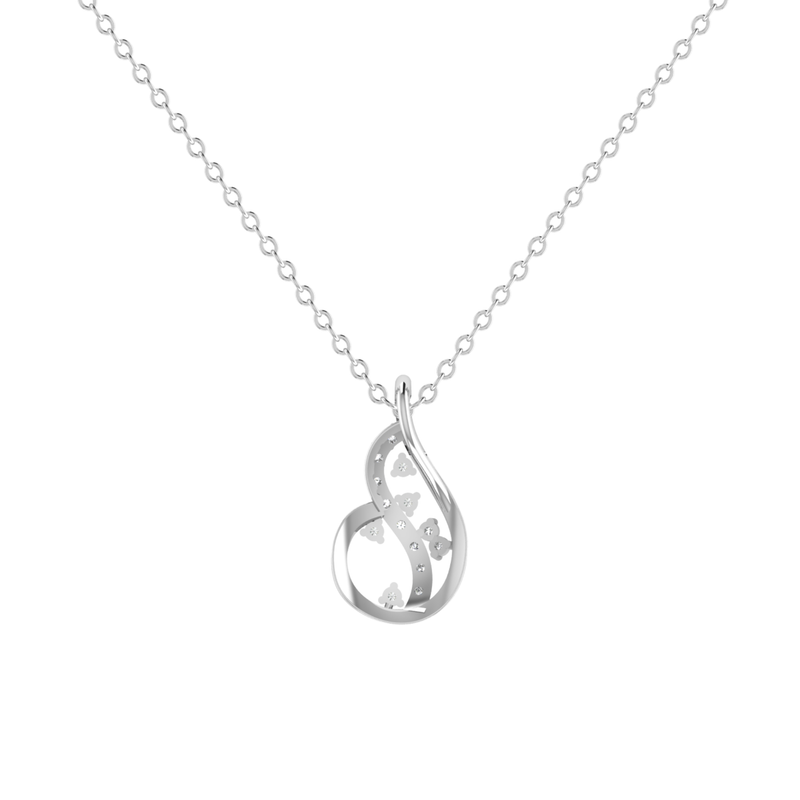 Verve Curl Platinum Plated Lab Grown Diamond Pendant