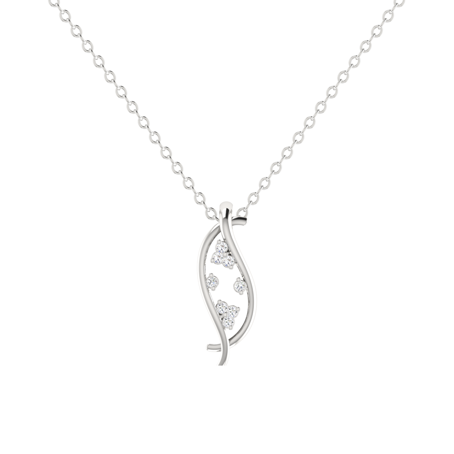 Elara Pod Platinum Plated Lab Grown Diamond Pendant