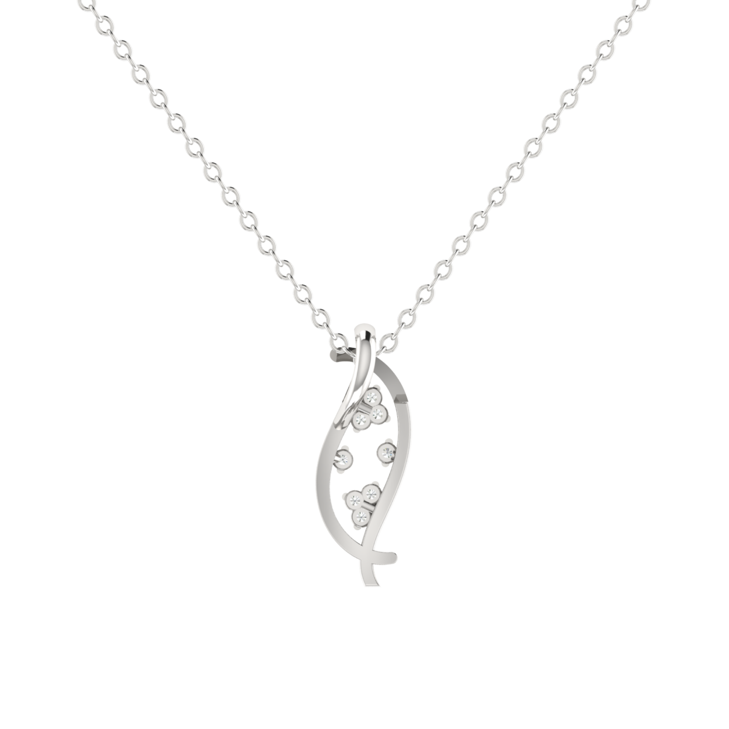 Elara Pod Platinum Plated Lab Grown Diamond Pendant