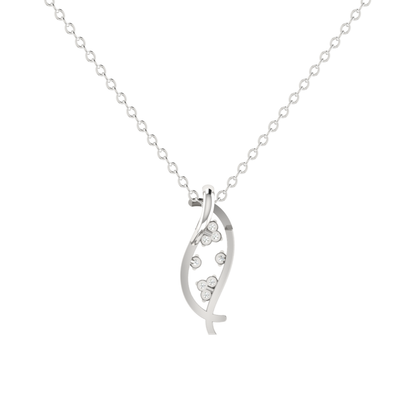 Elara Pod Platinum Plated Lab Grown Diamond Pendant