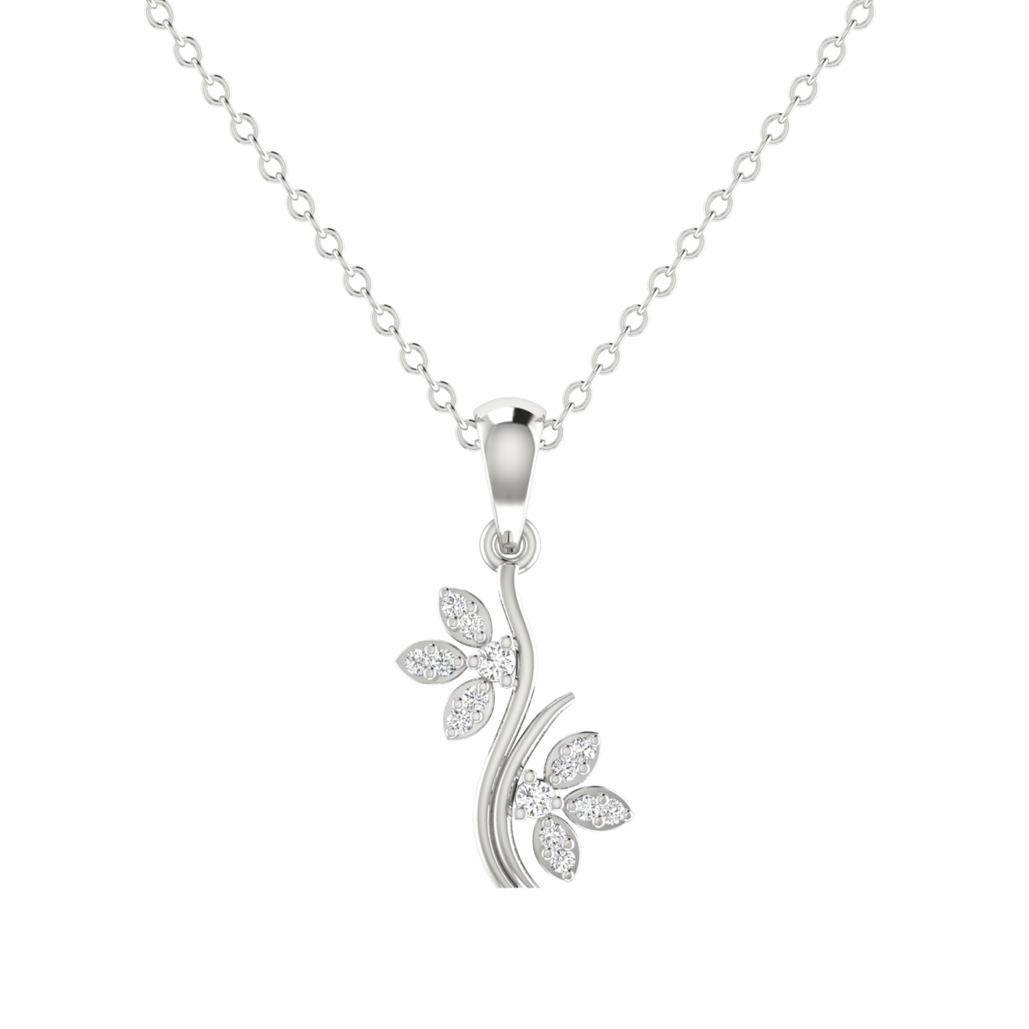Isla Twin Platinum Plated Lab Grown Diamond Pendant