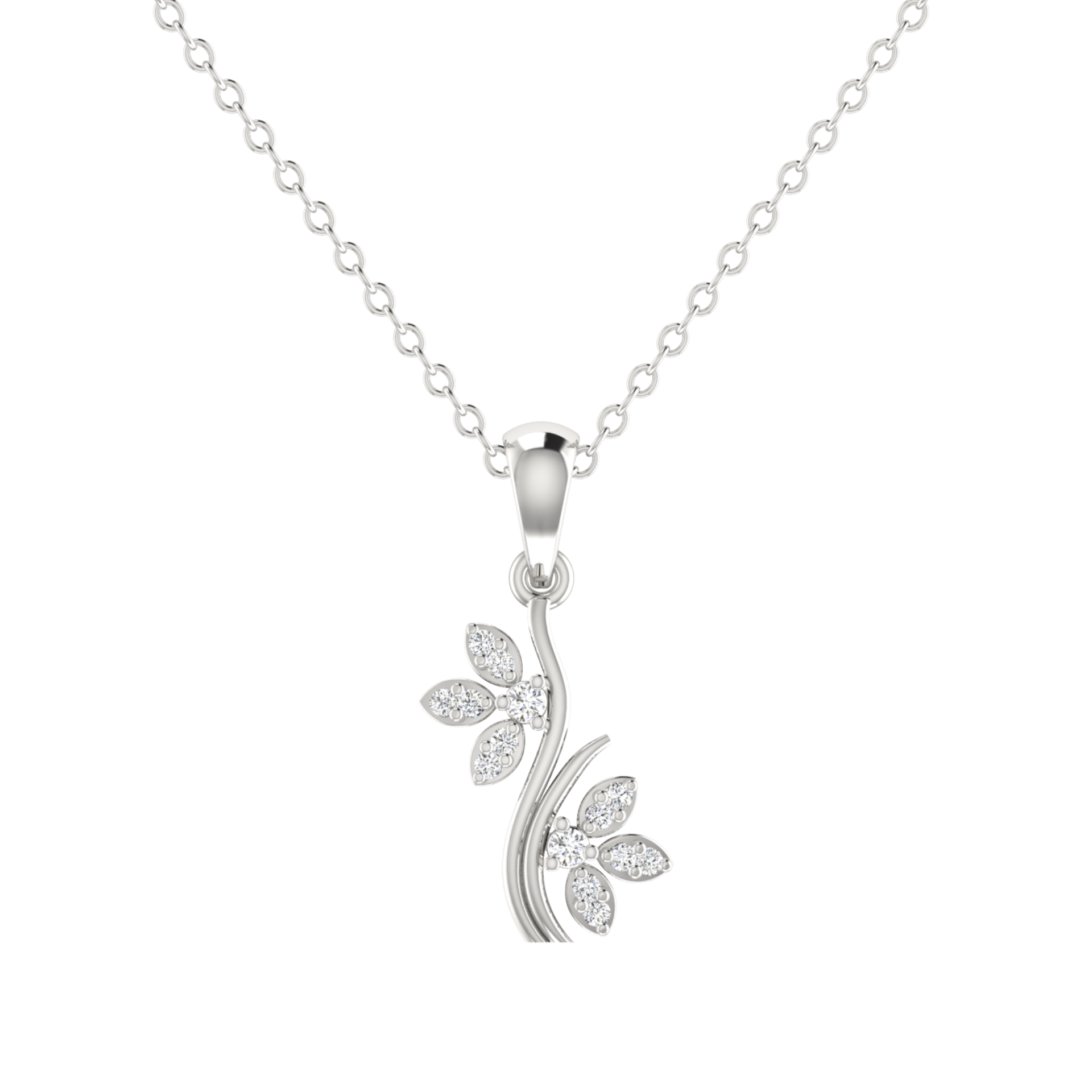 Isla Twin Platinum Plated Lab Grown Diamond Pendant
