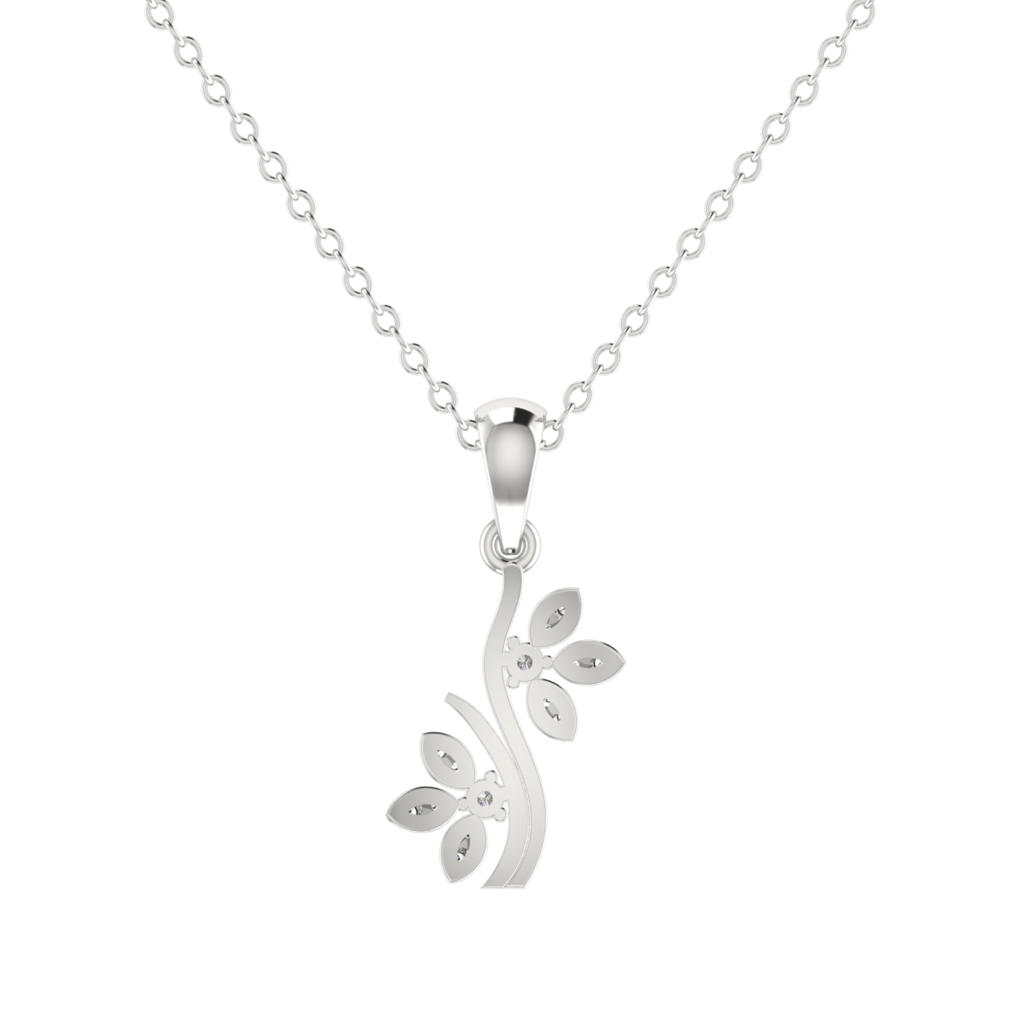 Isla Twin Platinum Plated Lab Grown Diamond Pendant