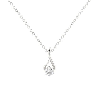 Mistral Swirl Platinum Plated Lab Grown Diamond Pendant
