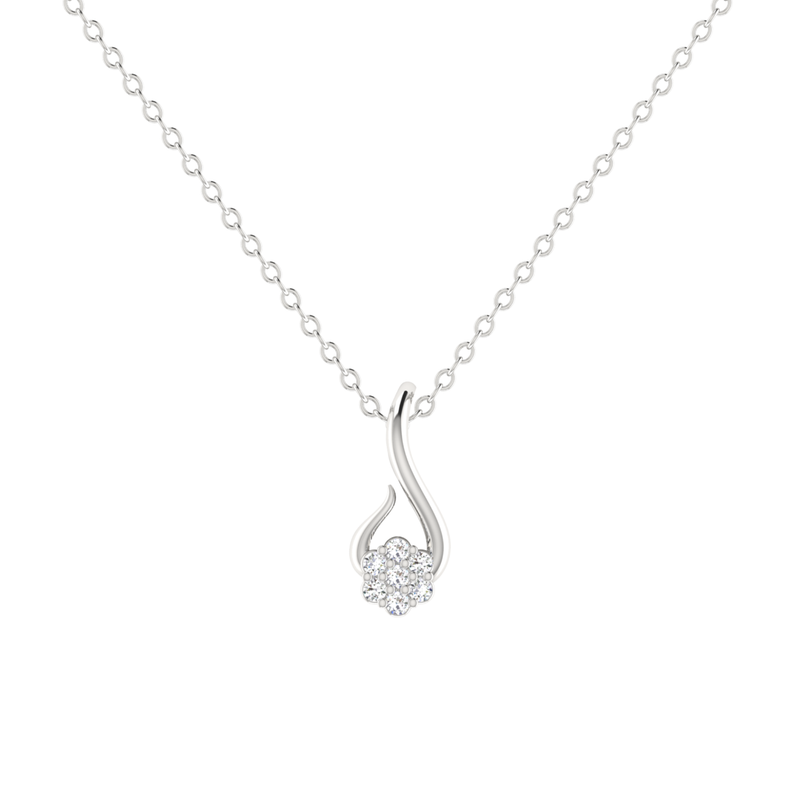 Mistral Swirl Platinum Plated Lab Grown Diamond Pendant