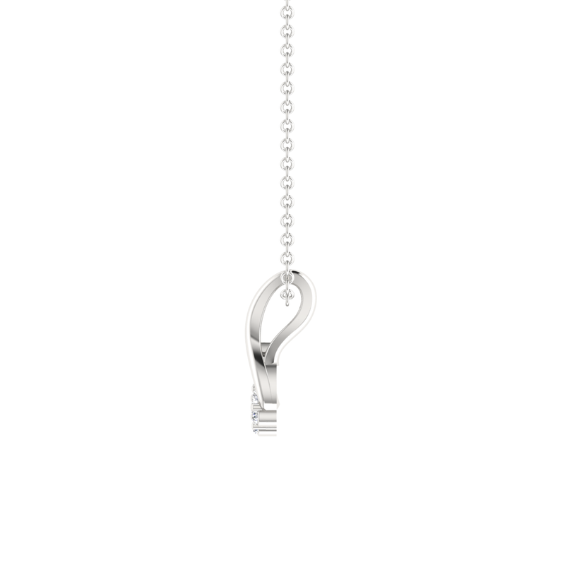 Mistral Swirl Platinum Plated Lab Grown Diamond Pendant