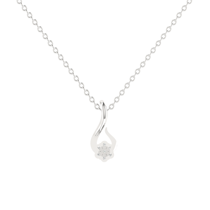 Mistral Swirl Platinum Plated Lab Grown Diamond Pendant