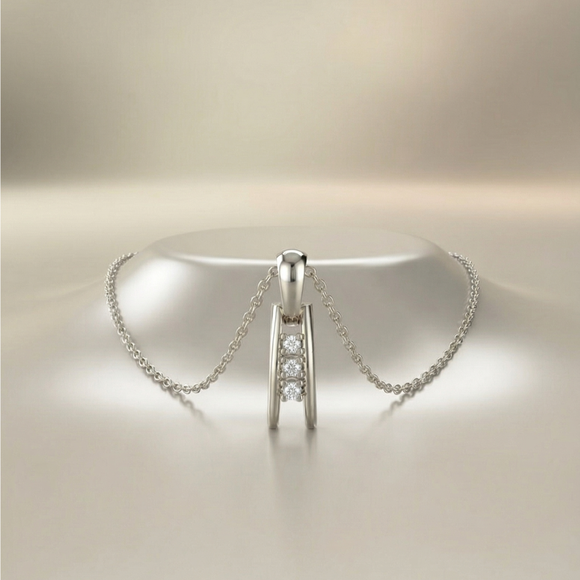 Zaya Column Platinum Plated Lab Grown Diamond Pendant