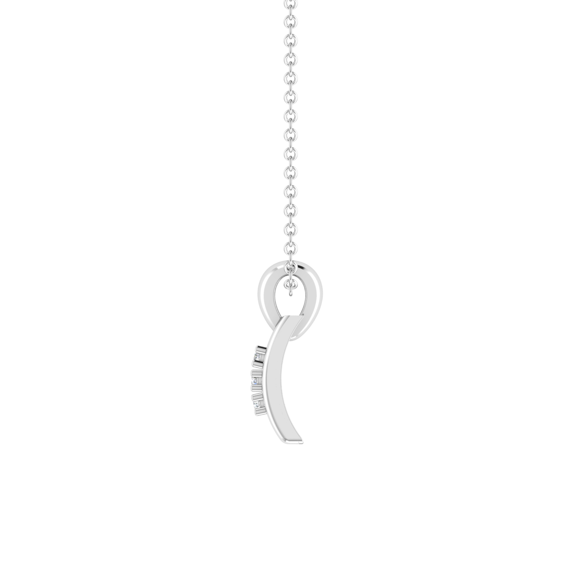 Zaya Column Platinum Plated Lab Grown Diamond Pendant