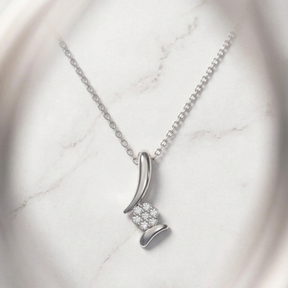 Sinuous Spark Platinum Plated Lab Grown Diamond Pendant