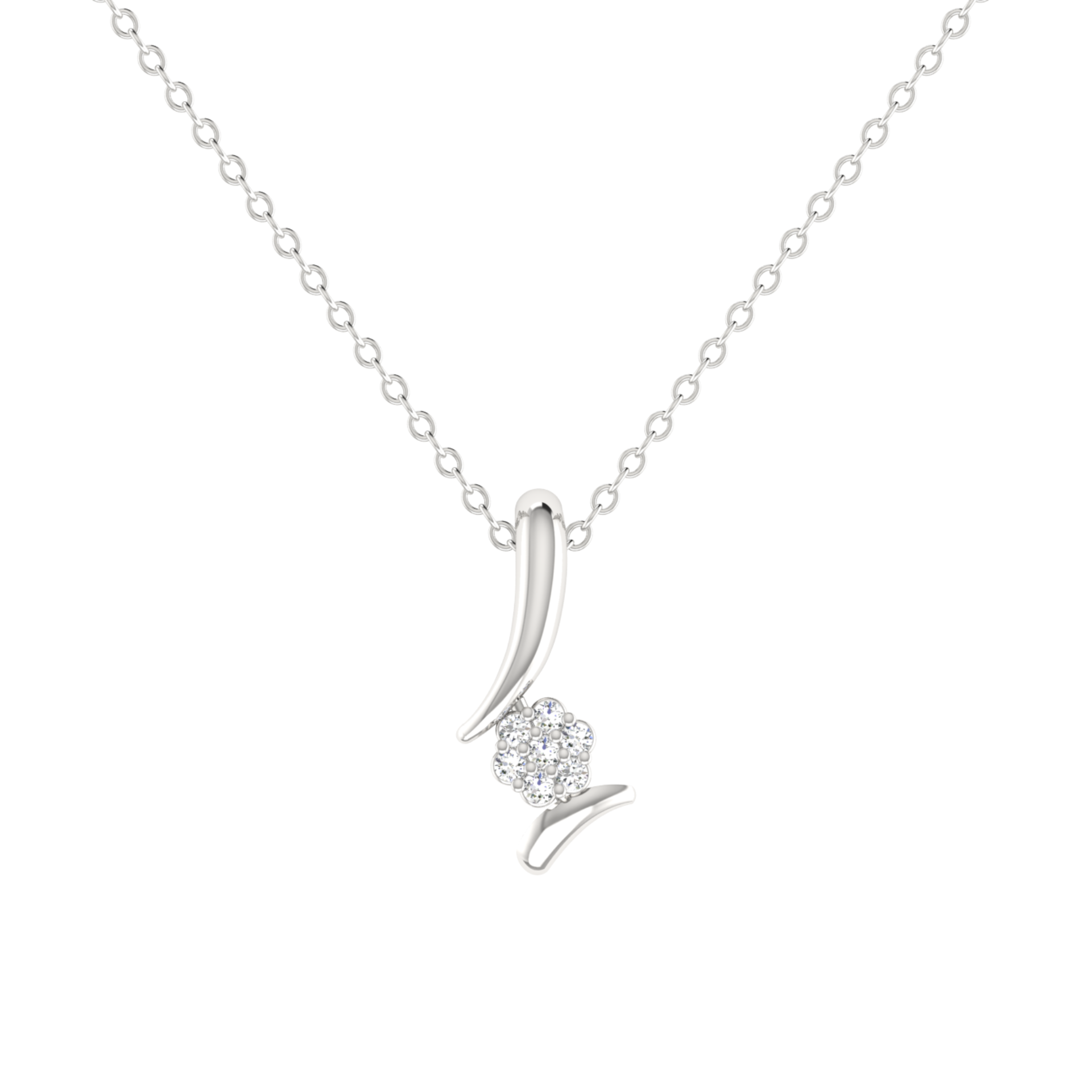 Sinuous Spark Platinum Plated Lab Grown Diamond Pendant
